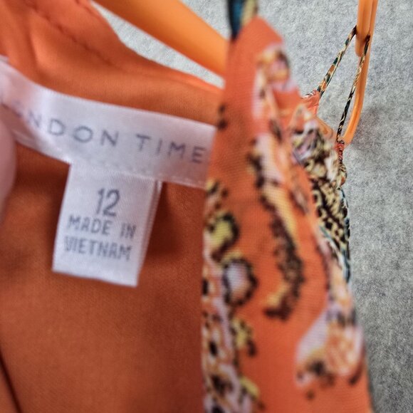 Halter Neck Sleeveless Paisley Print Womens Dress Orange & Multi Polyester Boho - Picture 5 of 8